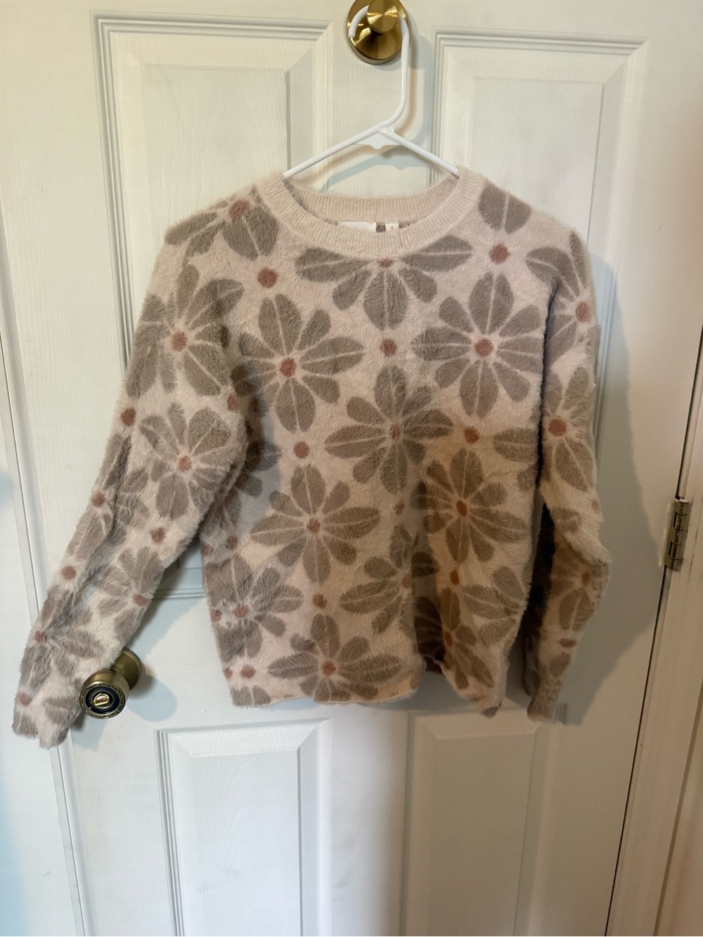 Cyrus Floral Crewneck Sweater - Cream, Taupe & Dusty Pink